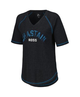 Women's Black Distressed Ross Chastain Ball Chase Tri-Blend Thermal Raglan Top