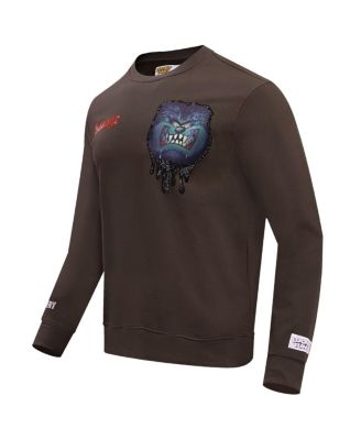 Men's and Women's Brown Looney Tunes Taz Savage Horror Pullover Sweatshirt