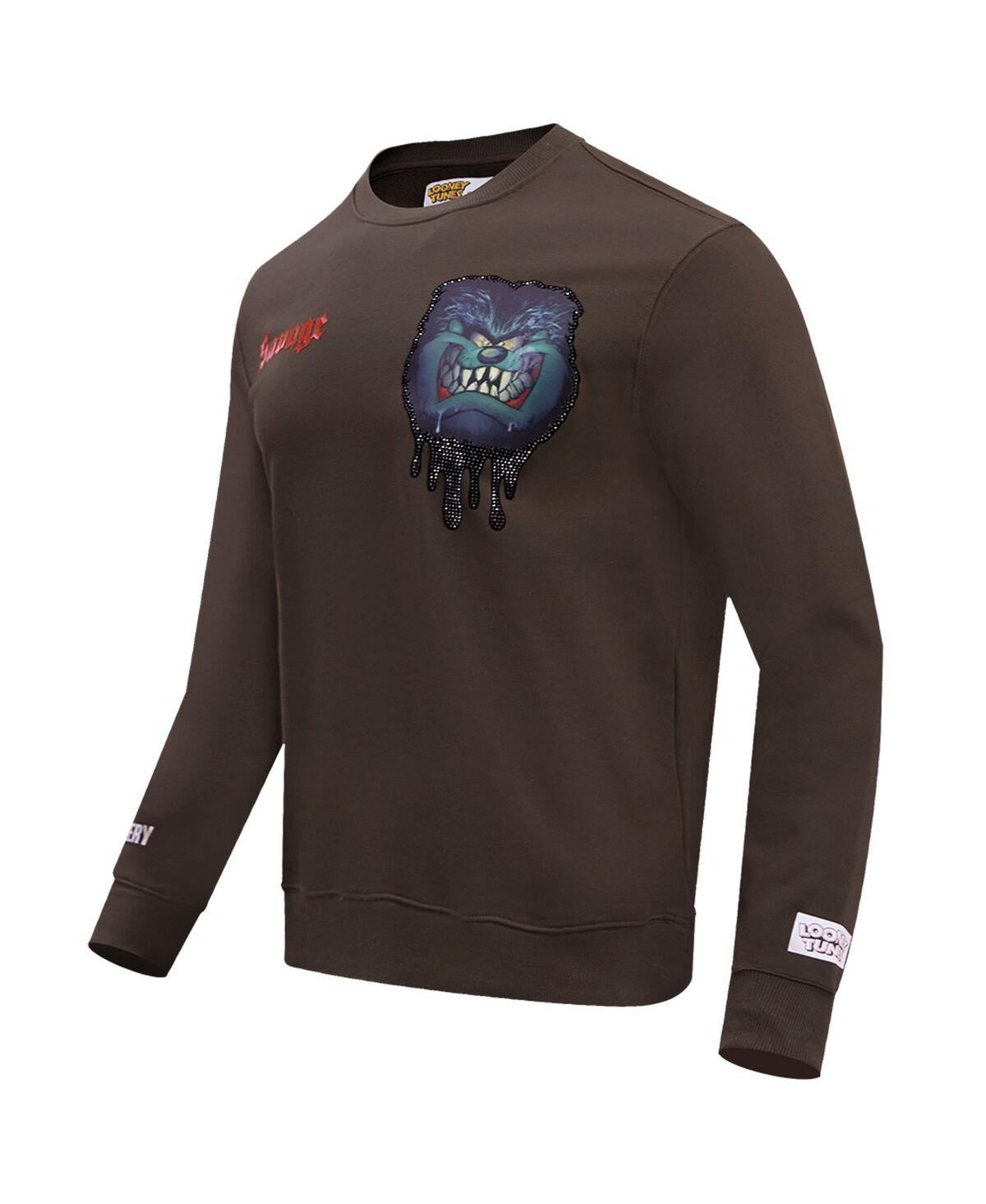 Shop Freeze Max Men's And Women's  Brown Looney Tunes Taz Savage Horror Pullover Sweatshirt