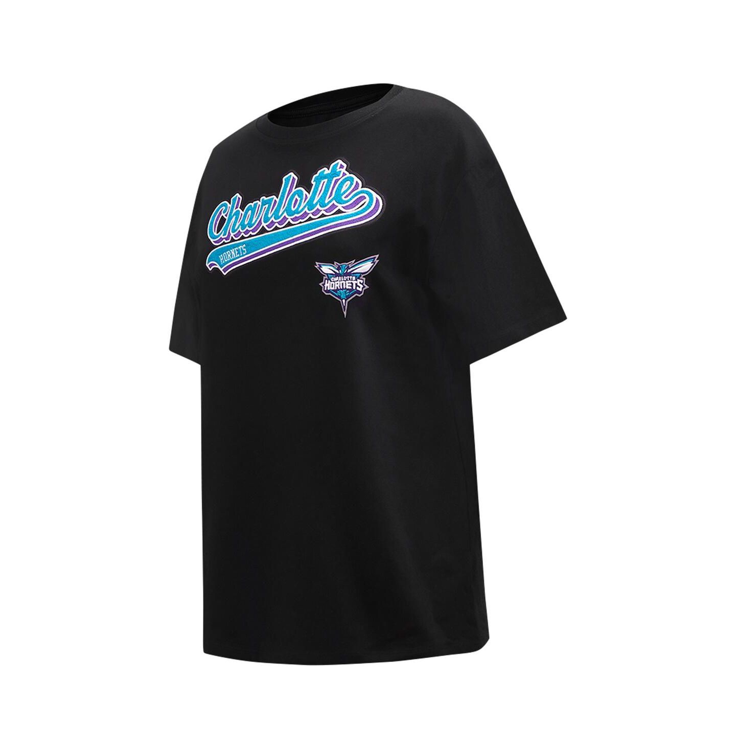 Женская футболка Pro Standard Black Charlotte Hornets Script Boyfriend — фото 4
