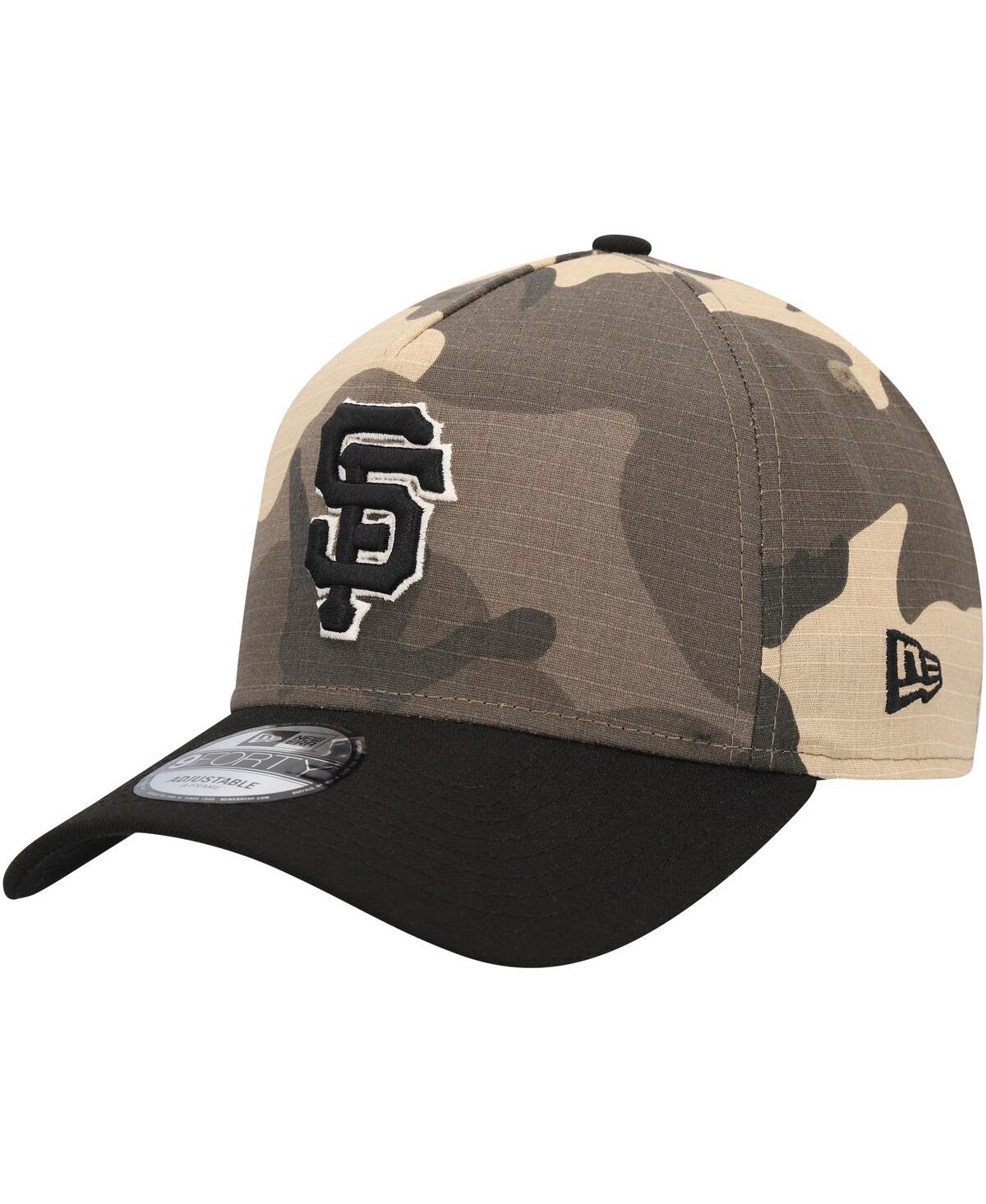 Shop New Era Men's  San Francisco Giants Camo Crown A-frame 9forty Adjustable Hat