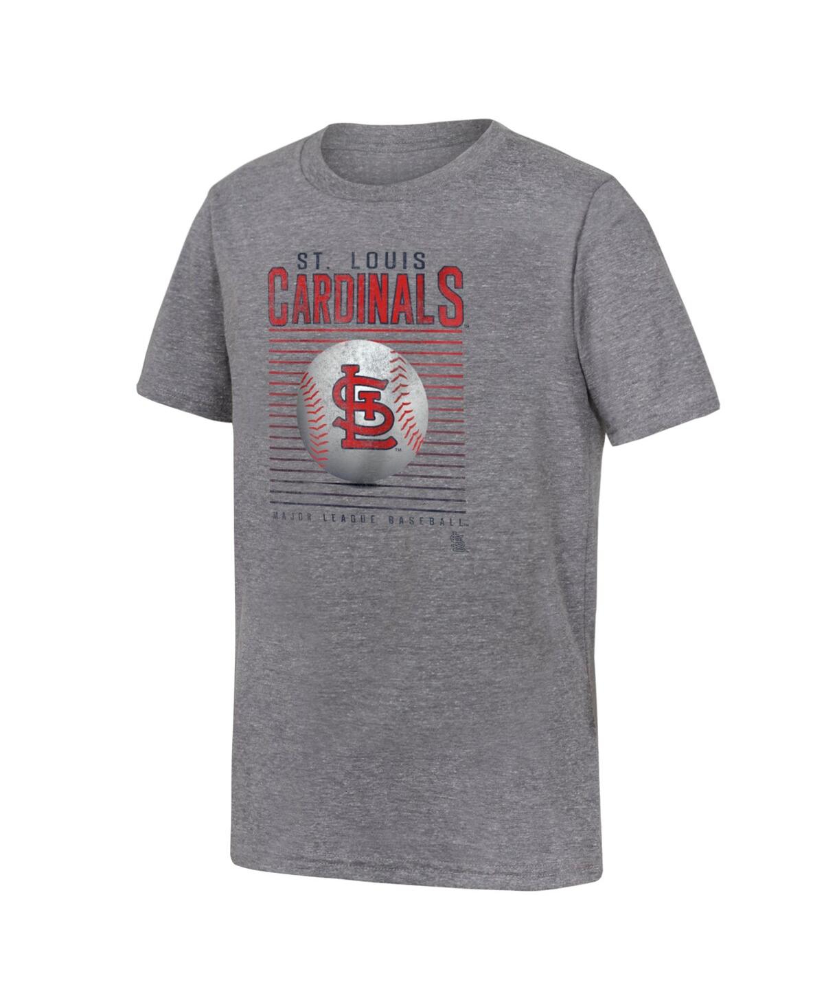 Shop Outerstuff Big Boys Fanatics Gray Distressed St. Louis Cardinals Relief Pitcher Tri-blend T-shirt