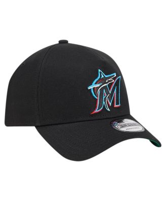 Men's Black Miami Marlins Team Color A-Frame 9FORTY Adjustable Hat