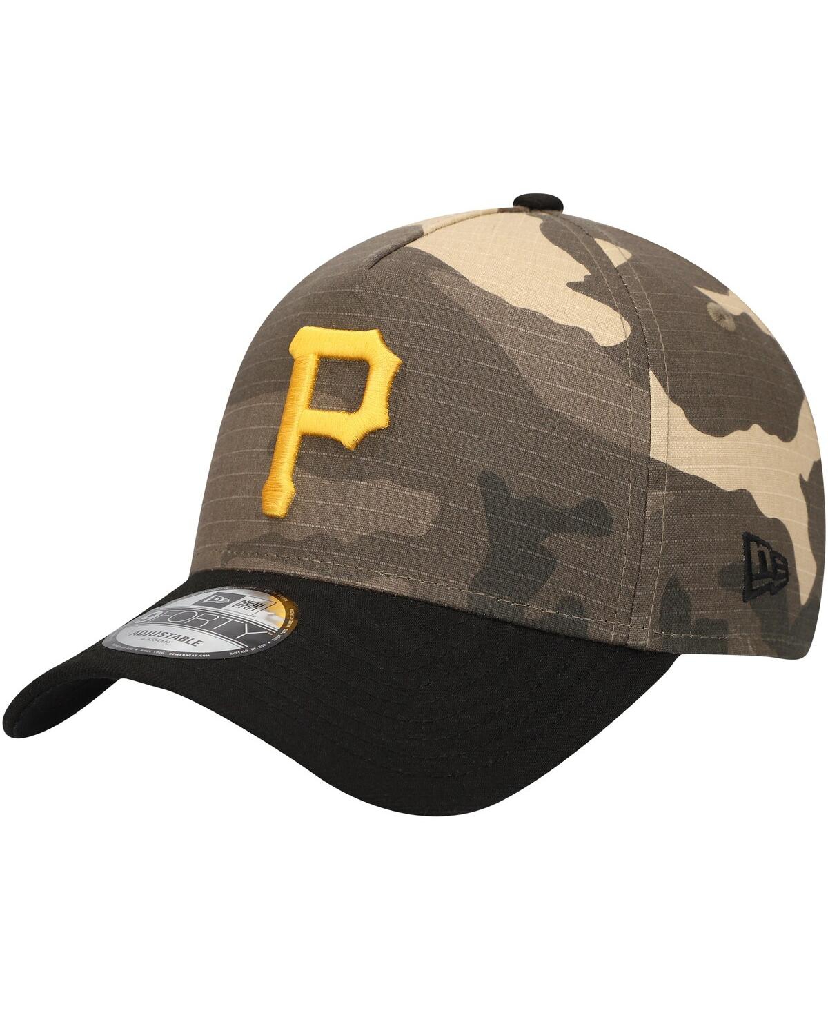Shop New Era Men's  Pittsburgh Pirates Camo Crown A-frame 9forty Adjustable Hat