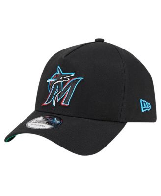 Men's Black Miami Marlins Team Color A-Frame 9FORTY Adjustable Hat