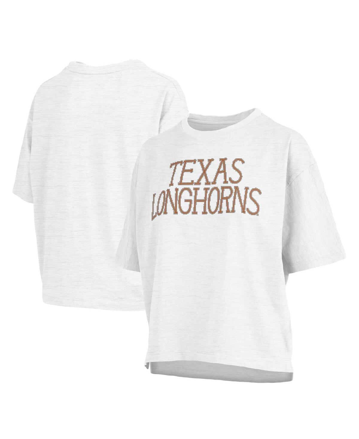Shop Pressbox Women's  White Texas Longhorns Motley Crew Chain Stitch Slub Waist Length Boxy T-shirt
