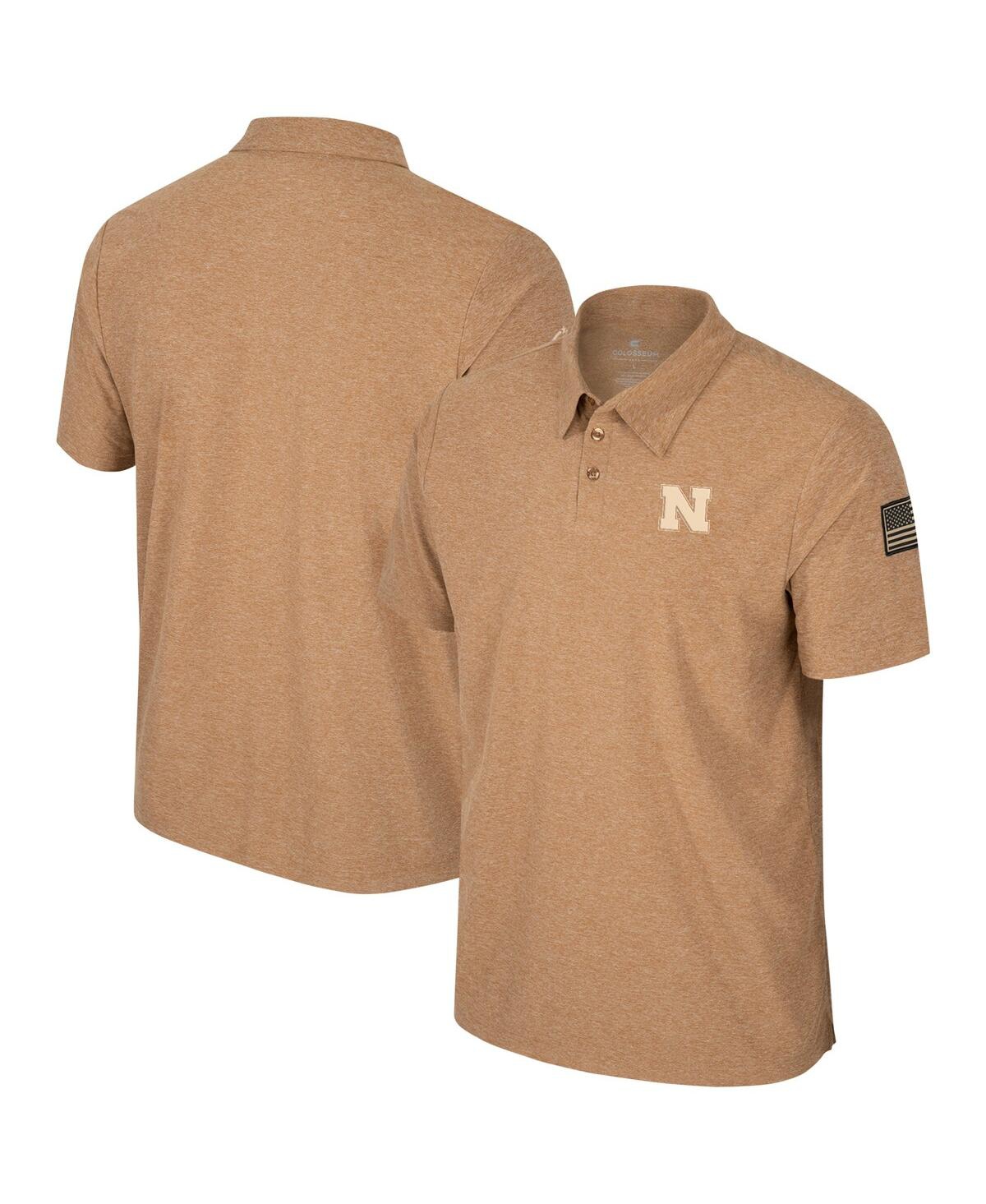 Men's Colosseum Khaki Nebraska Huskers Oht Military-Inspired Appreciation Cloud Jersey Desert Polo Shirt - Khaki