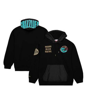 Men's Black Distressed Vancouver Grizzlies Hardwood Classics Team OG 2.0 Vintage-Like Logo Fleece Pullover Hoodie