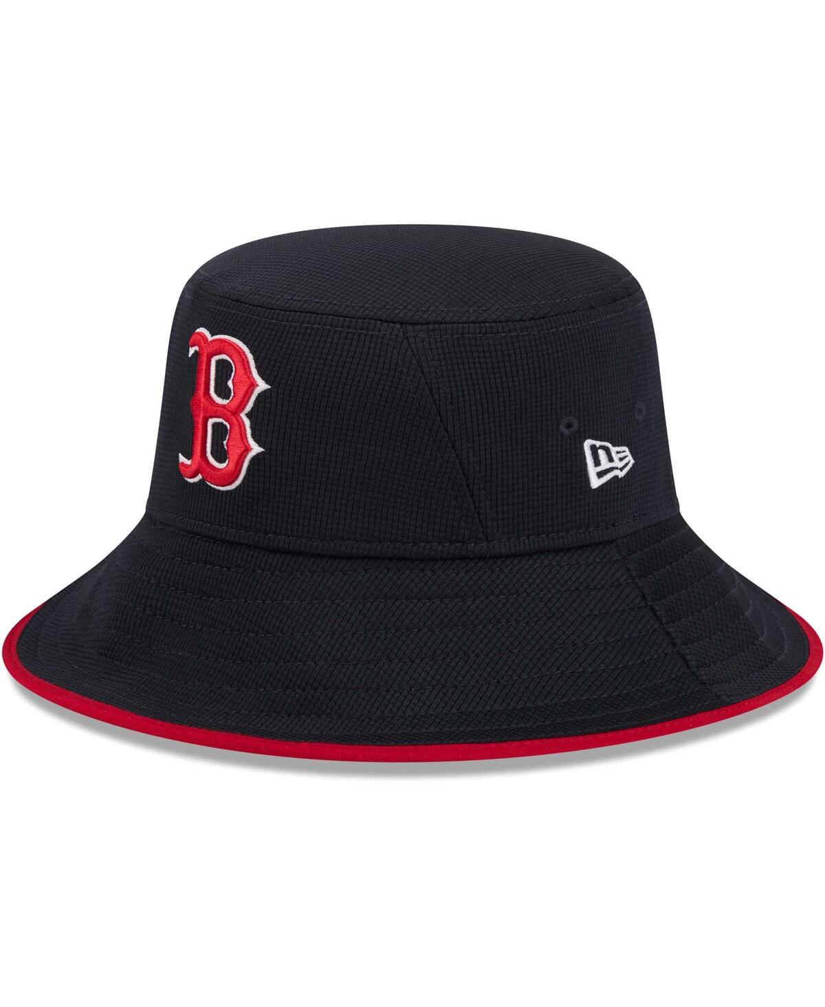 Shop New Era Men's  Navy Boston Red Sox Game Day Bucket Hat
