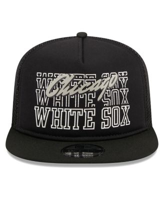 Men's Black Chicago White Sox Street Team A-Frame Trucker 9FIFTY Snapback Hat