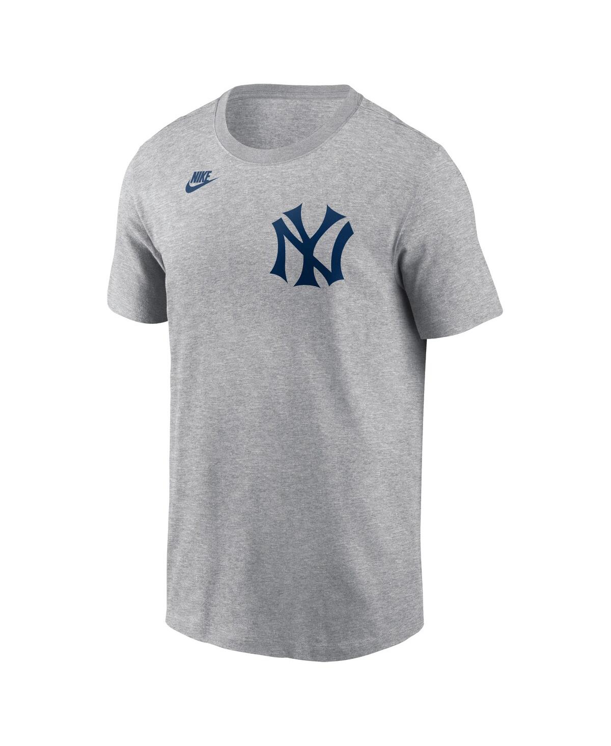 Shop Nike Men's  Derek Jeter Heather Gray New York Yankees Fuse Name And Number T-shirt