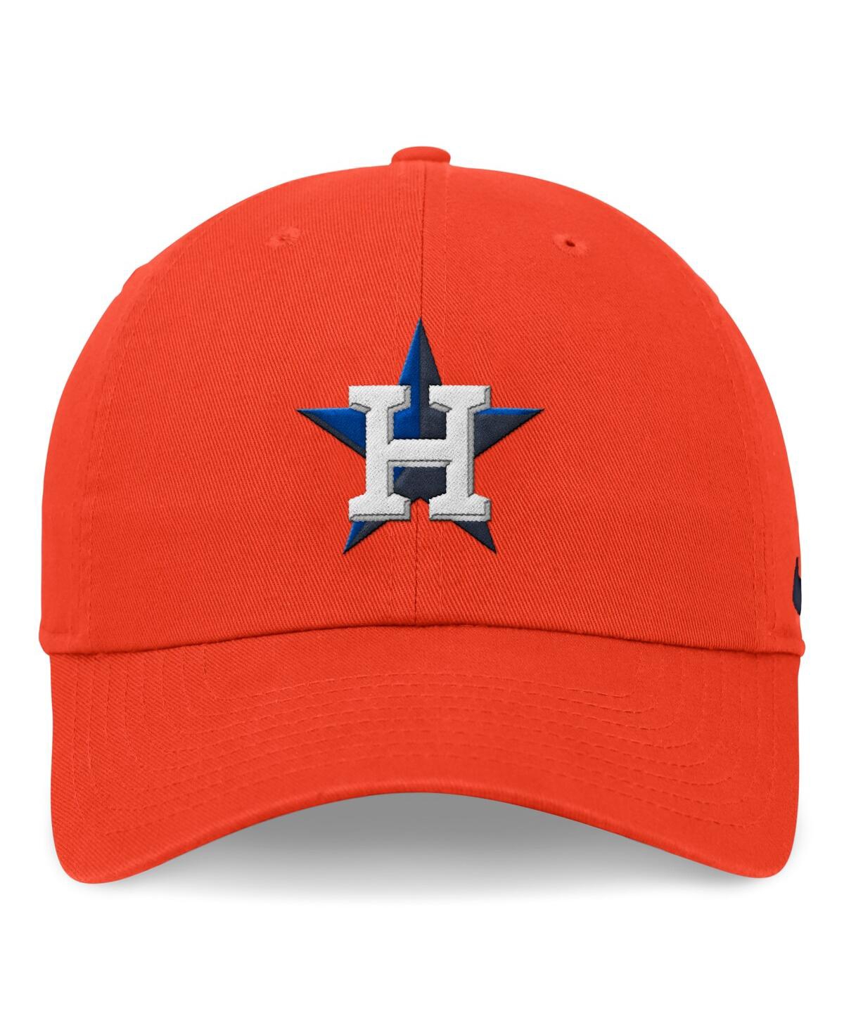 Shop Nike Men's Navy Houston Astros Evergreen Club Adjustable Hat In Orange