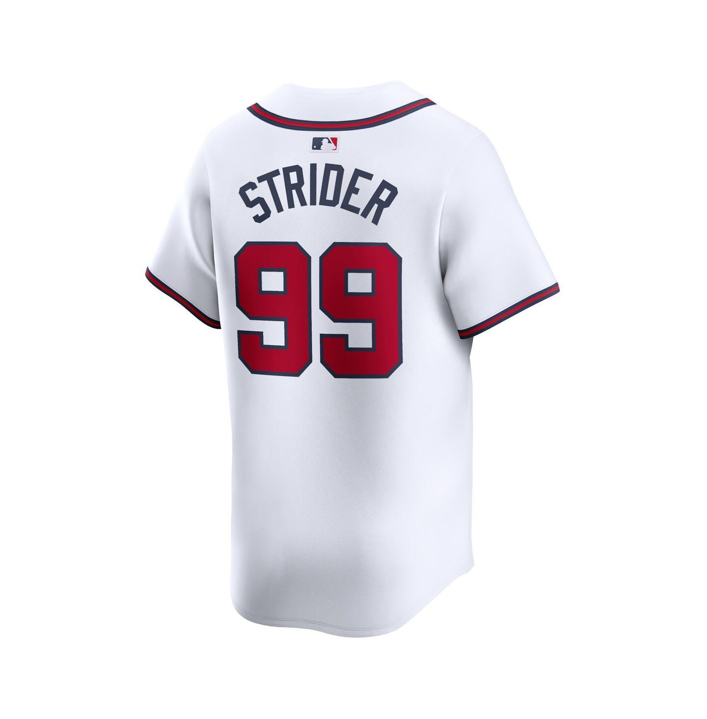 Мужской топ Nike Spencer Strider White Atlanta Braves Home limited Player Jersey — фото 3