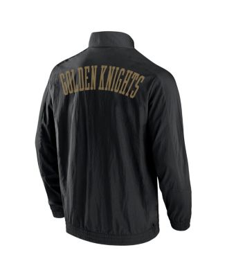 Men's Black Vegas Golden Knights Step Up Crinkle Raglan Full-Zip Windbreaker Jacket