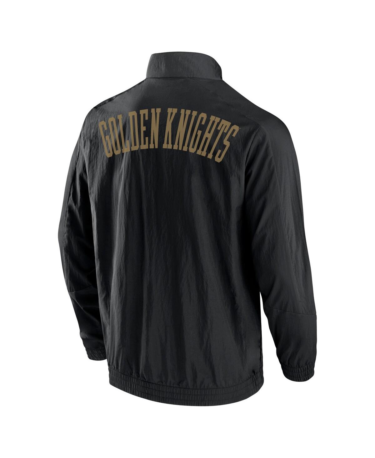 Fanatics Branded Black Vegas Golden Knights Step Up Crinkle Raglan Full-zip Windbreaker Jacket In Black