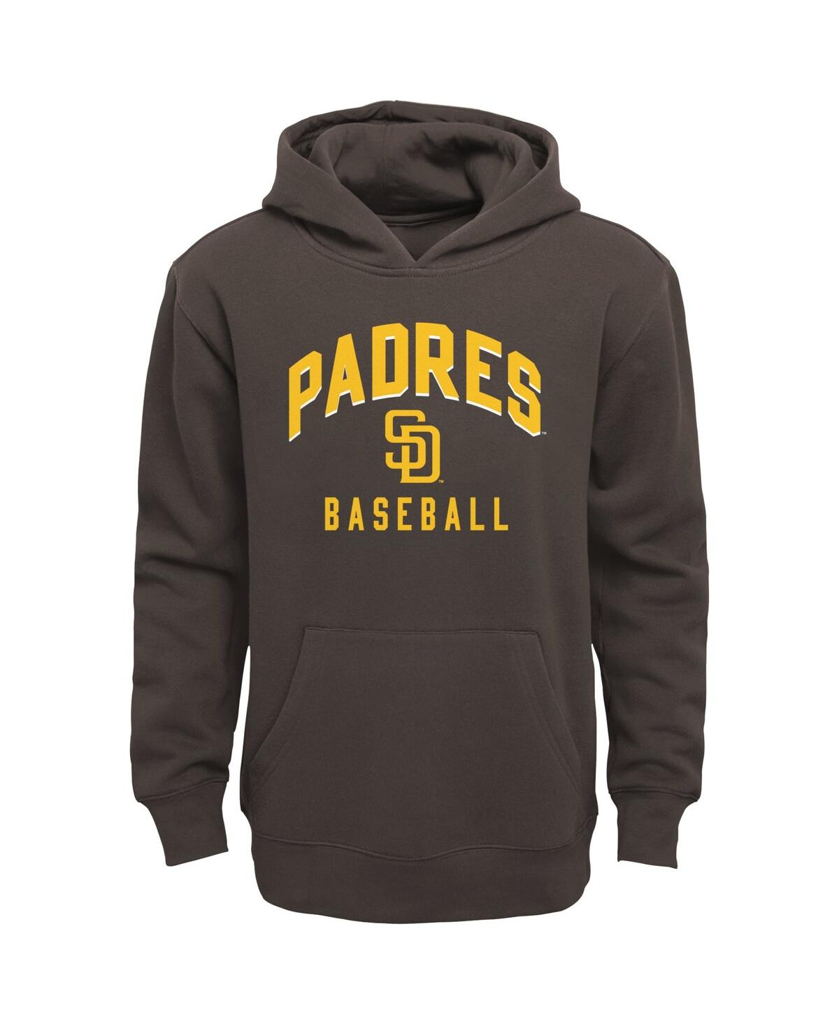 Shop Outerstuff Baby Boys And Girls Brown, Heather Gray San Diego Padres Play By Play Pullover Hoodie And Pants Set In Brown,heather Gray