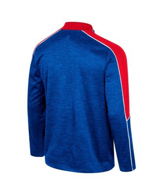 Men's Royal Kansas Jayhawks Marled Half-Zip Jacket