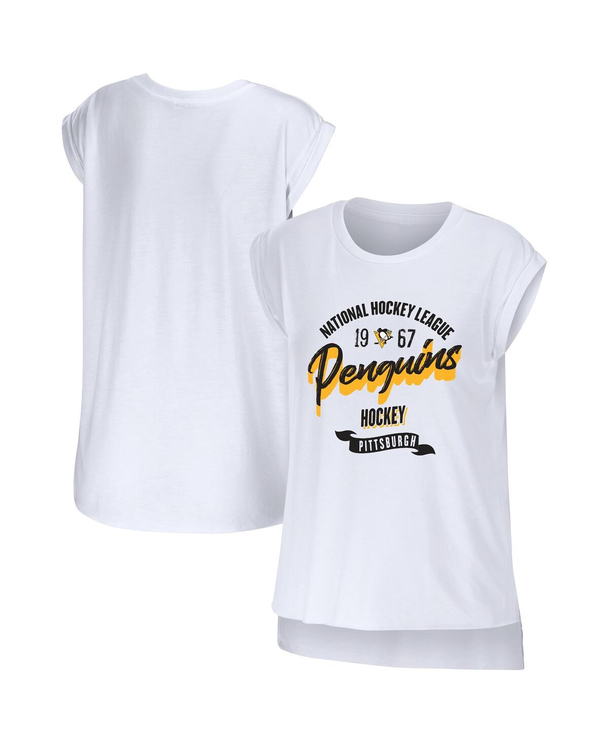 Wear By Erin Andrews Women's  White Pittsburgh Penguins Domestic Tank Top
