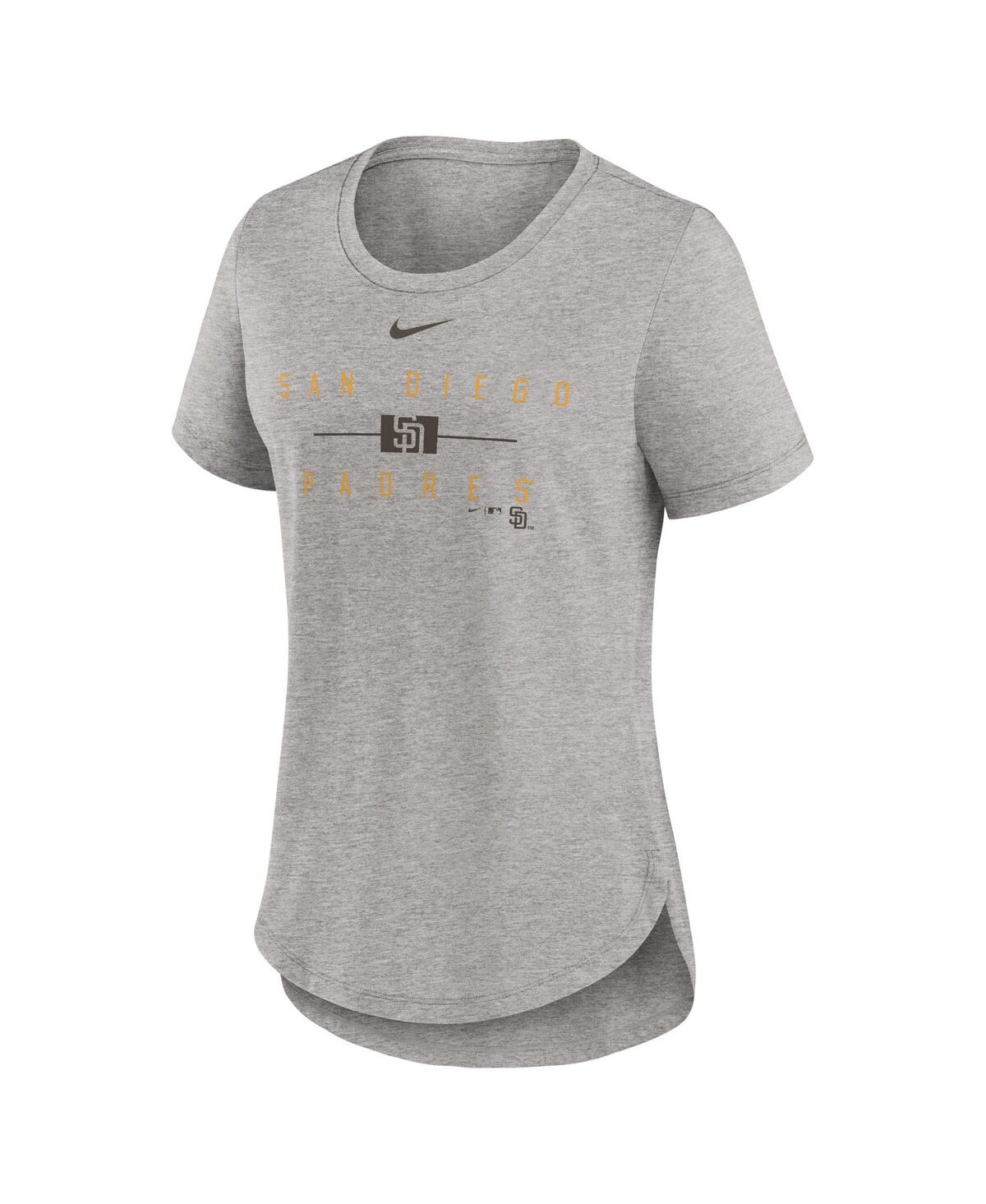 Shop Nike Women's  Heather Charcoal San Diego Padres Knockout Team Stack Tri-blend T-shirt