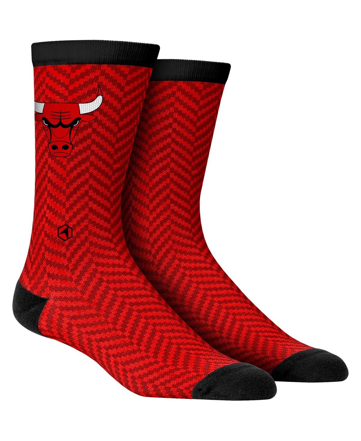 Rock 'em Men's Rock Em Socks Chicago Bulls Herringbone Dress Socks In Red