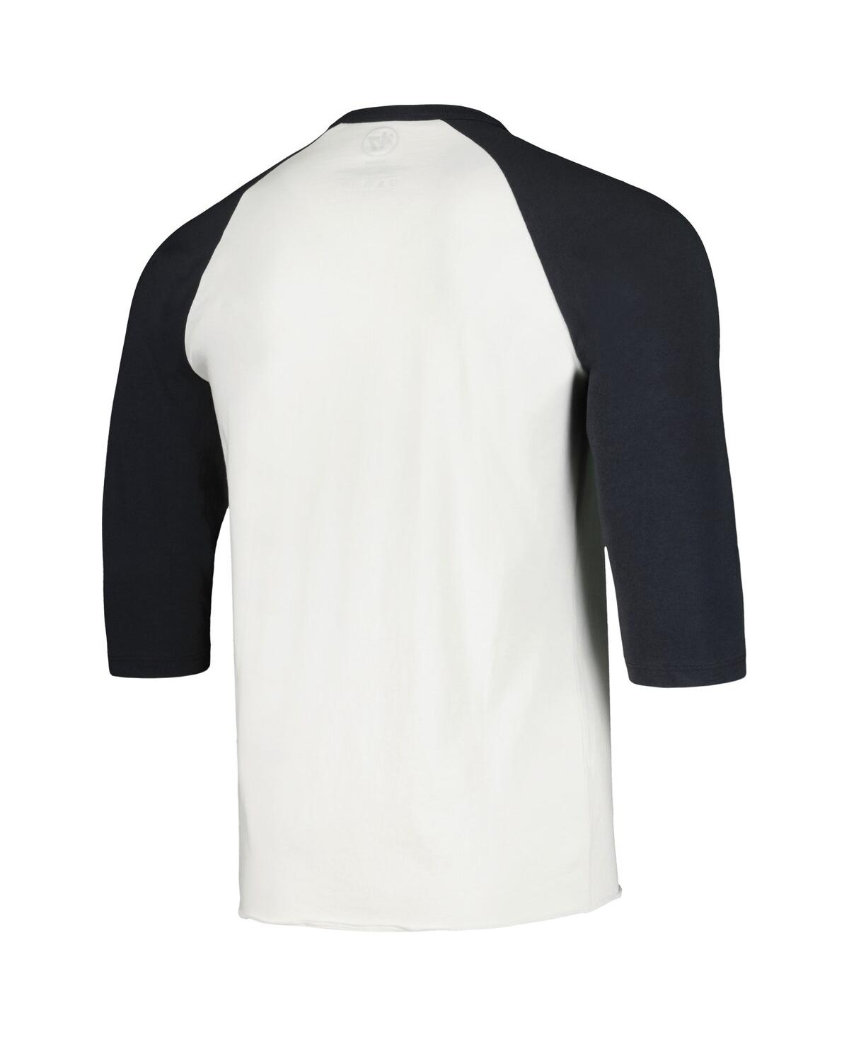 Men's '47 BrandChicago White Distressed Sox City Connect Crescent Franklin Raglan Three-Quarter Sleeve T-shirt - Cream