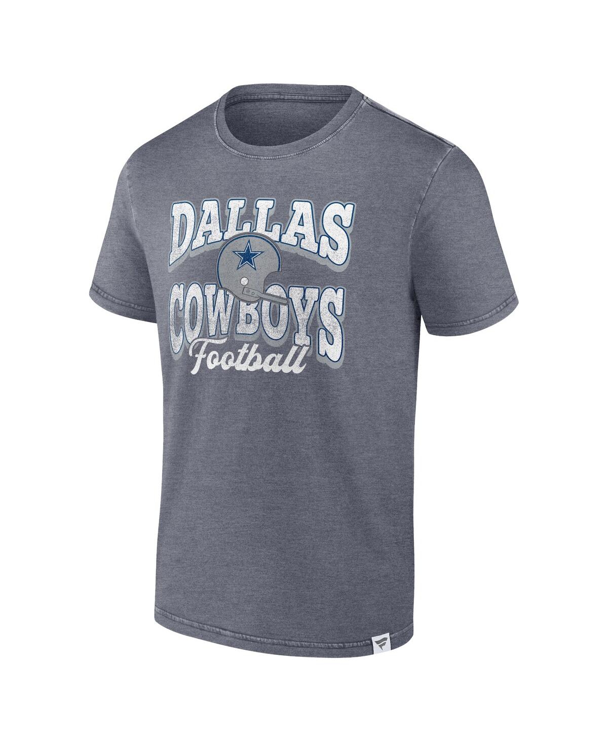 Shop Fanatics Men's  Heather Navy Distressed Dallas Cowboys Force Out T-shirt