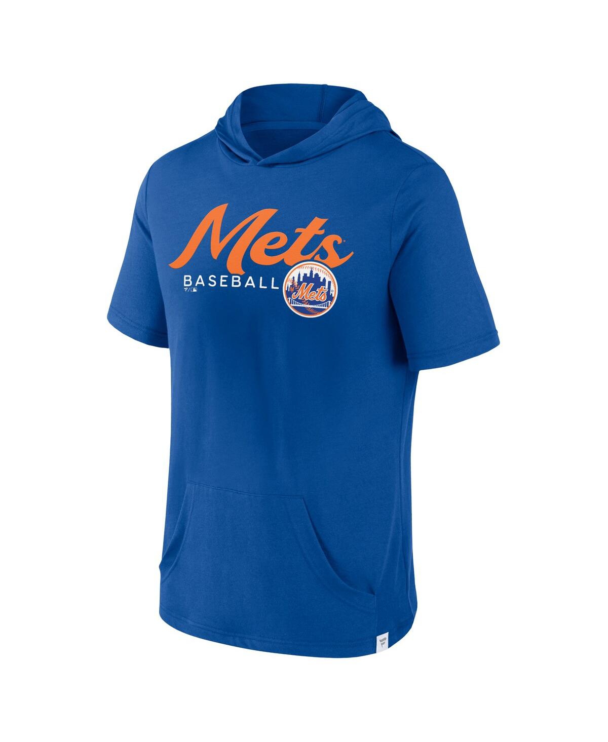 Men's FanaticsNew York Mets Offensive Strategy Short Sleeve Pullover Hoodie - Royal