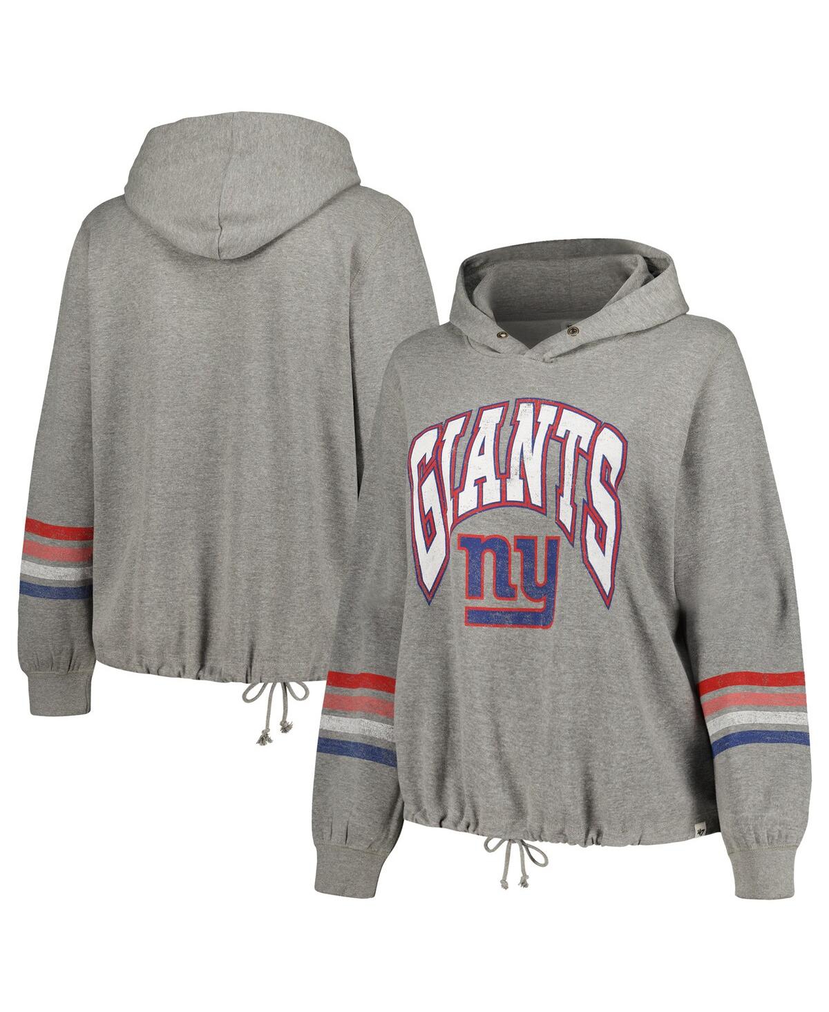 47 Brand Women's ' Heather Gray Distressed New York Giants Plus Size Upland Bennett Pullover Hoodie