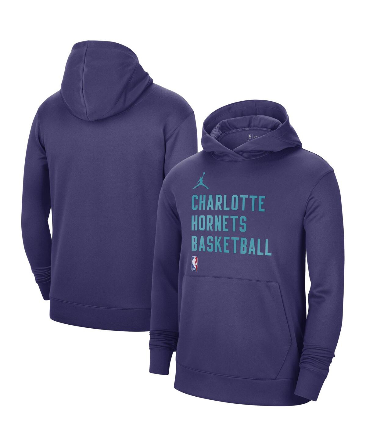 Men's and Women's Jordan Purple Charlotte Hornets 2023/24 Performance Spotlight On-Court Practice Pullover Hoodie - Purple