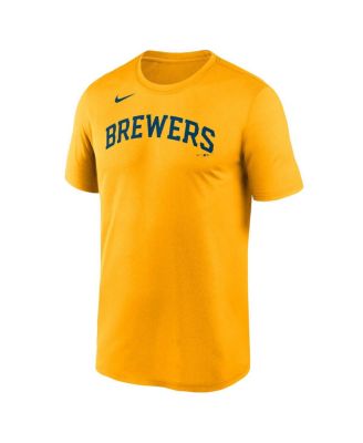 Men's Gold Milwaukee Brewers New Legend Wordmark T-shirt
