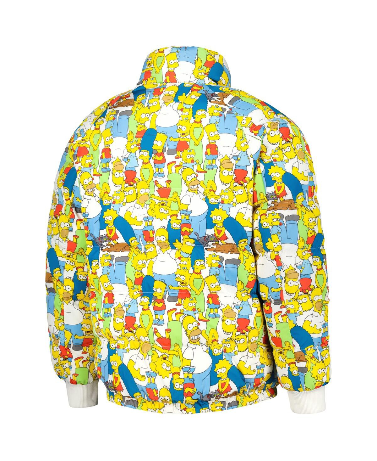 Shop Freeze Max Men's  White The Simpsons Family Raglan Full-zip Puffer Jacket