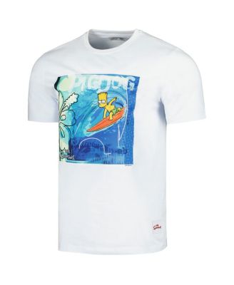 Men's White The Simpsons Surfer T-shirt