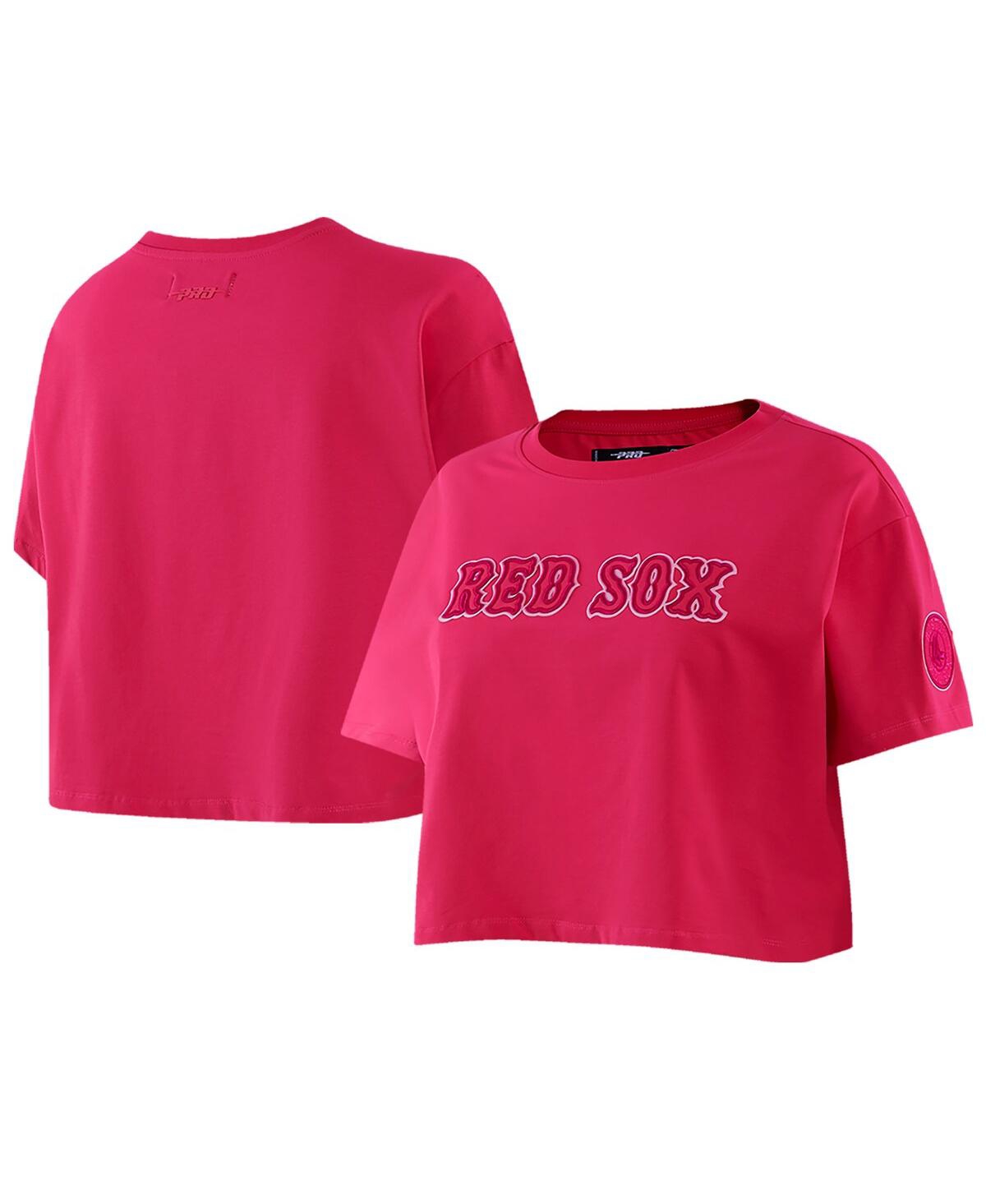 Women's Pro Standard Pink Boston Red Sox Triple Pink Boxy Cropped T-shirt - Pink