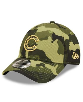Men's Camo Chicago Cubs 2022 Armed Forces Day 9FORTY Snapback Adjustable Hat