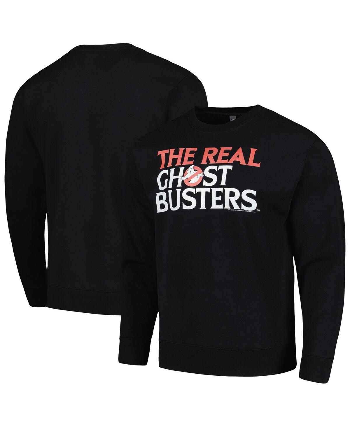 Men's Black The Real Ghostbusters Logo Pullover Sweatshirt - Black