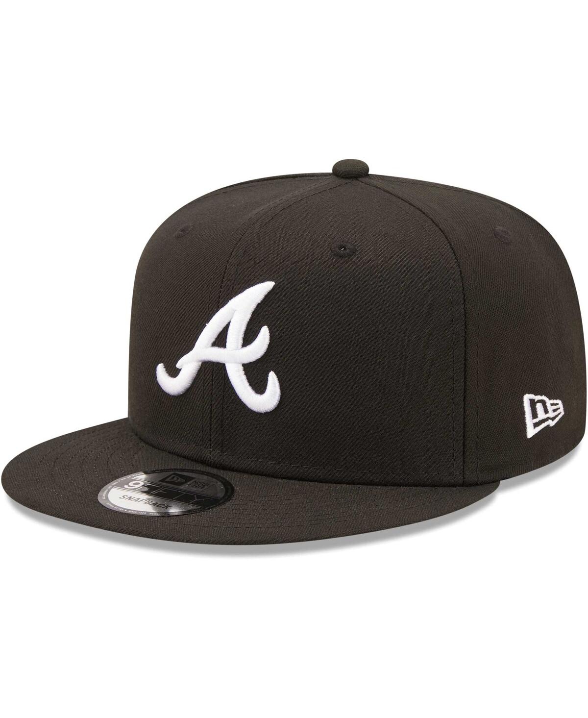 New Era Men's  Black Atlanta Braves Team 9fifty Snapback Hat