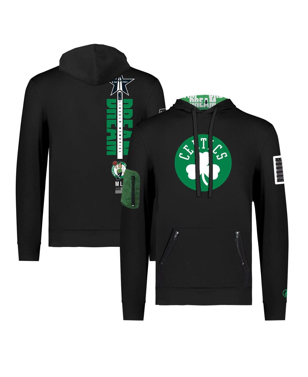 FISLL MEN'S AND WOMEN'S FISLL X BLACK HISTORY COLLECTION BLACK BOSTON CELTICS PULLOVER HOODIE