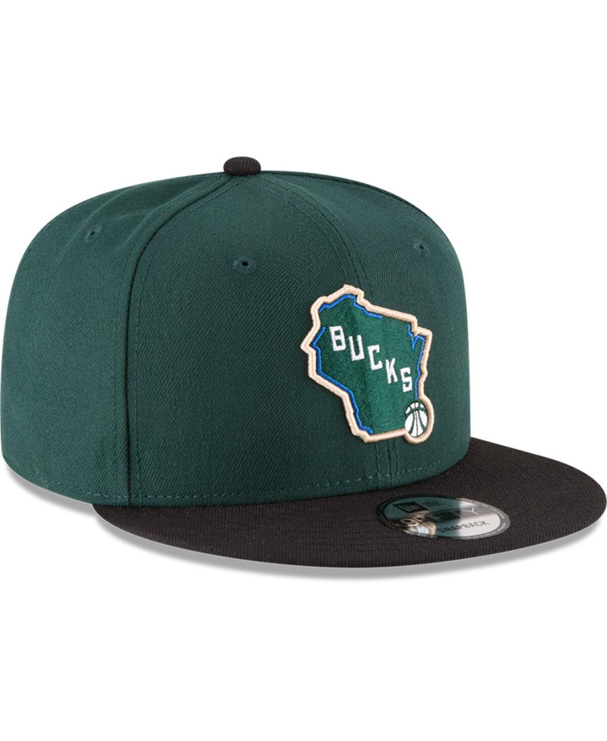 Men's New Era Black Milwaukee Bucks 2-Tone 9FIFTY Adjustable Snapback Hat - Black