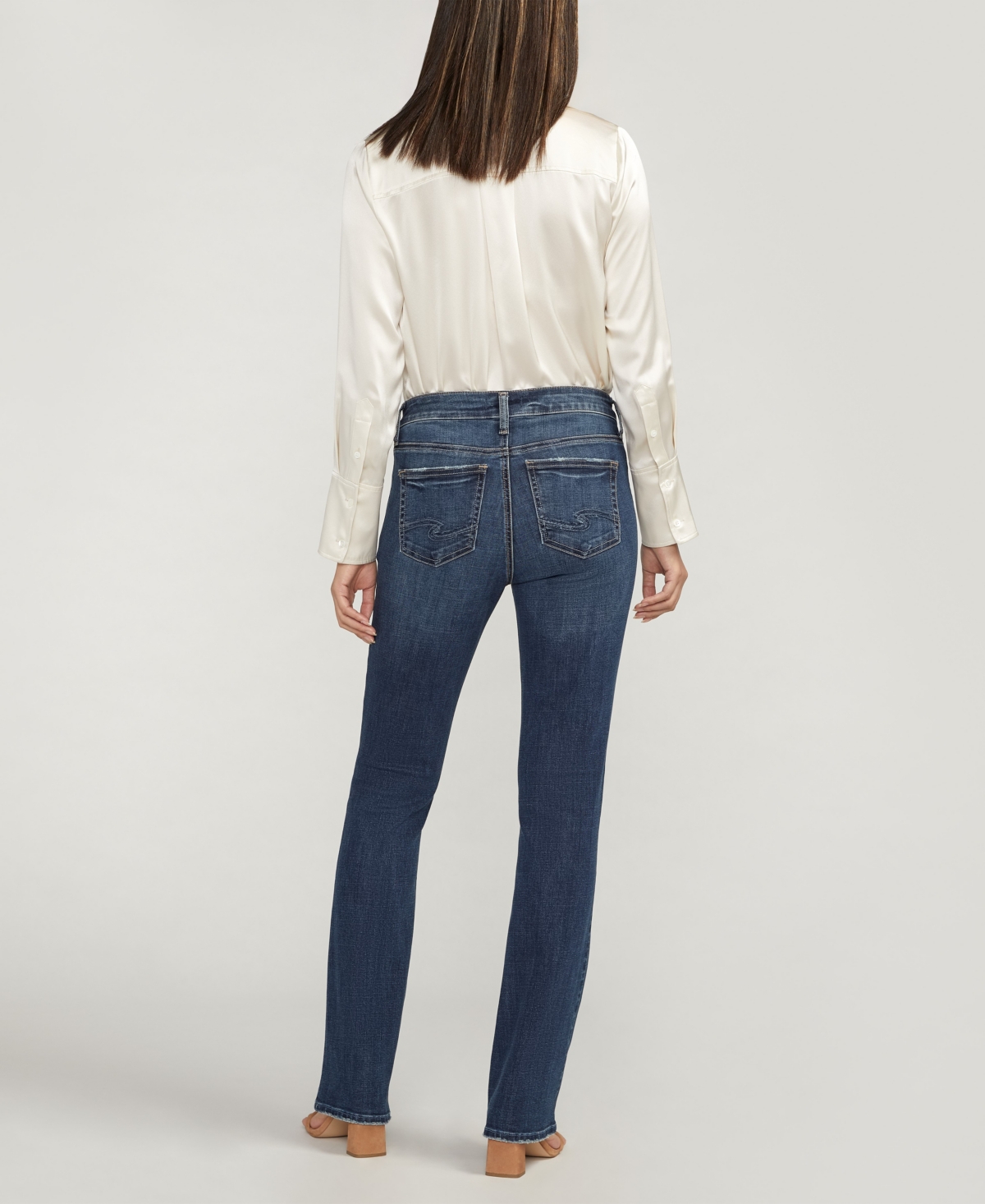 SILVER JEANS CO. ELYSE MID RISE SLIM BOOTCUT LUXE STRETCH JEANS 