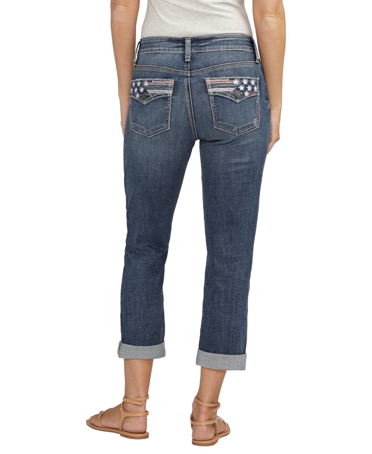Silver Jeans Co. Suki Curvy Flag Pocket Mid Rise Capri Jeans In Indigo