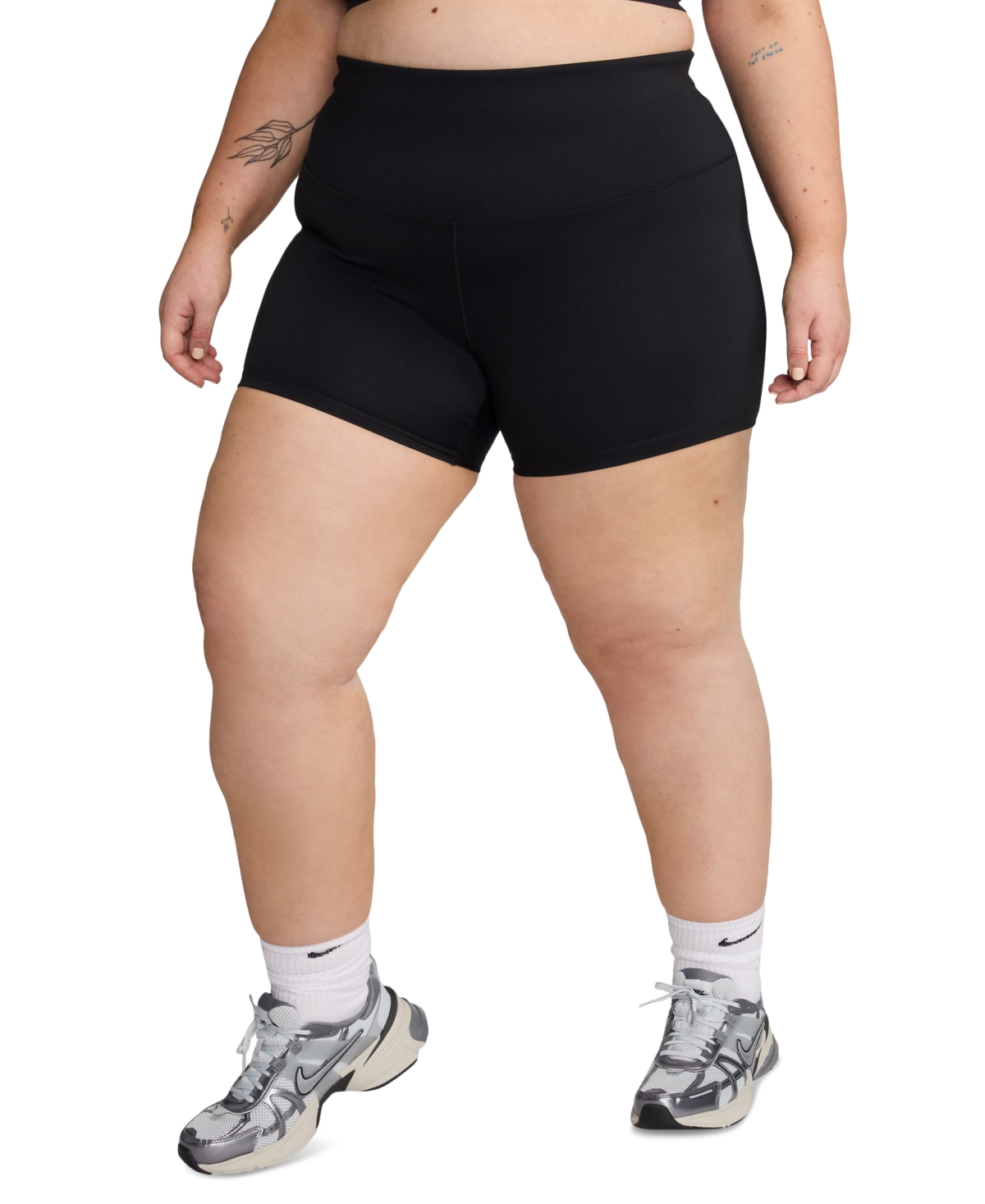 Shop Nike Plus Size One High Waist Pull-on Bike Shorts In Black,black