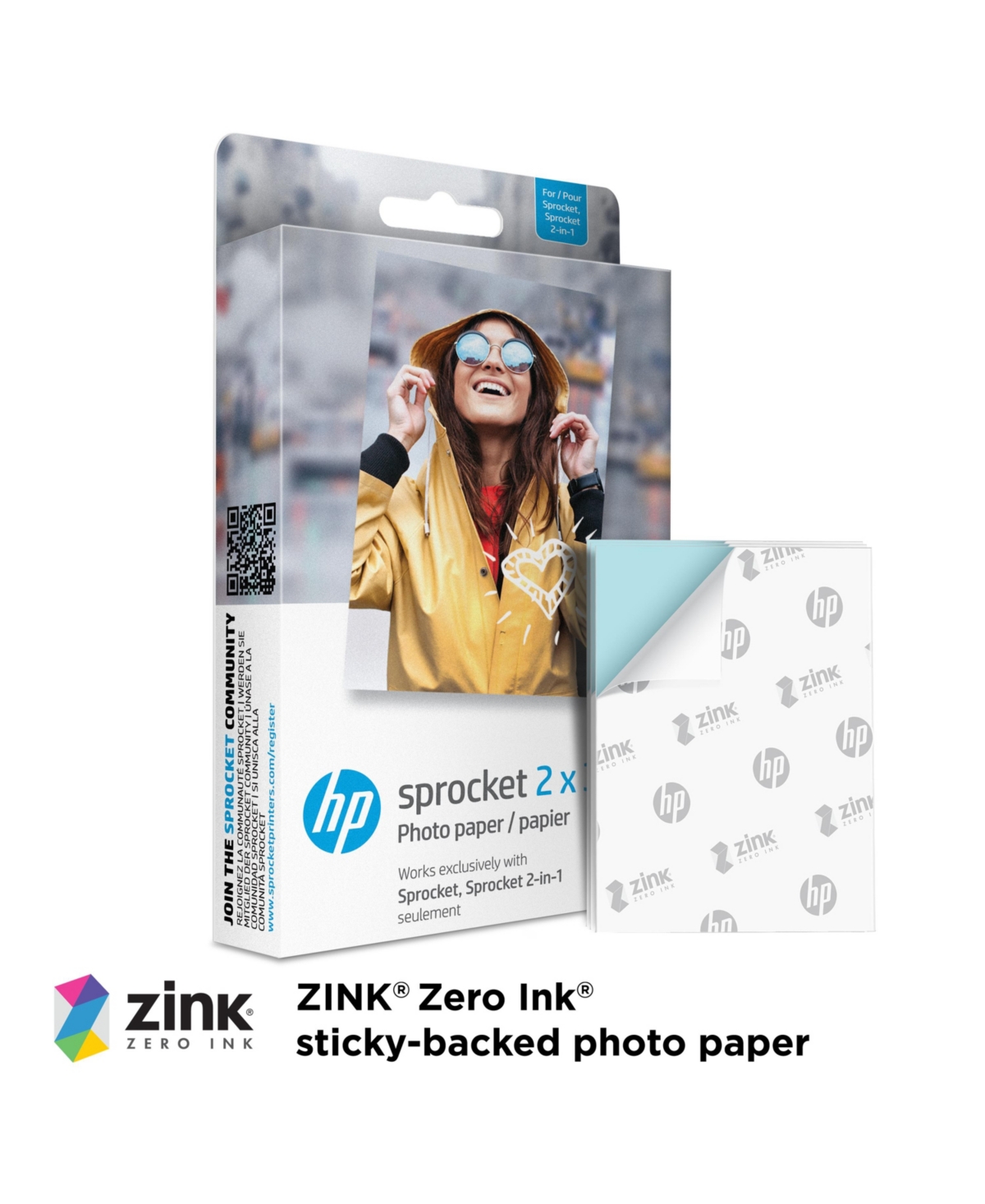 Hp Sprocket Sticky Back Zink Photo Paper 2x3