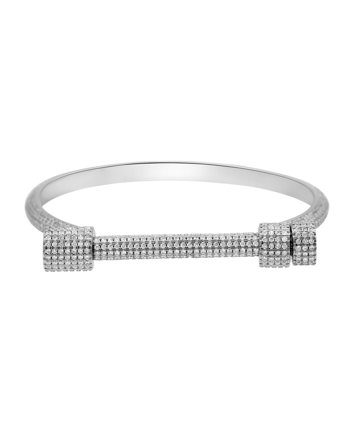 Shop Adornia Silver-plated Crystal Screw Cuff Bracelet