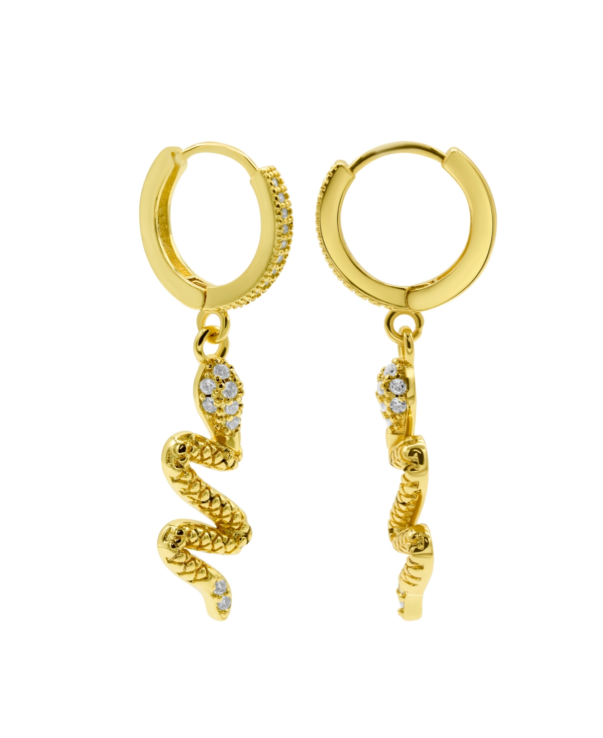 Shop Adornia 14k Gold-plated Snake Dangle Huggie Hoop Earrings