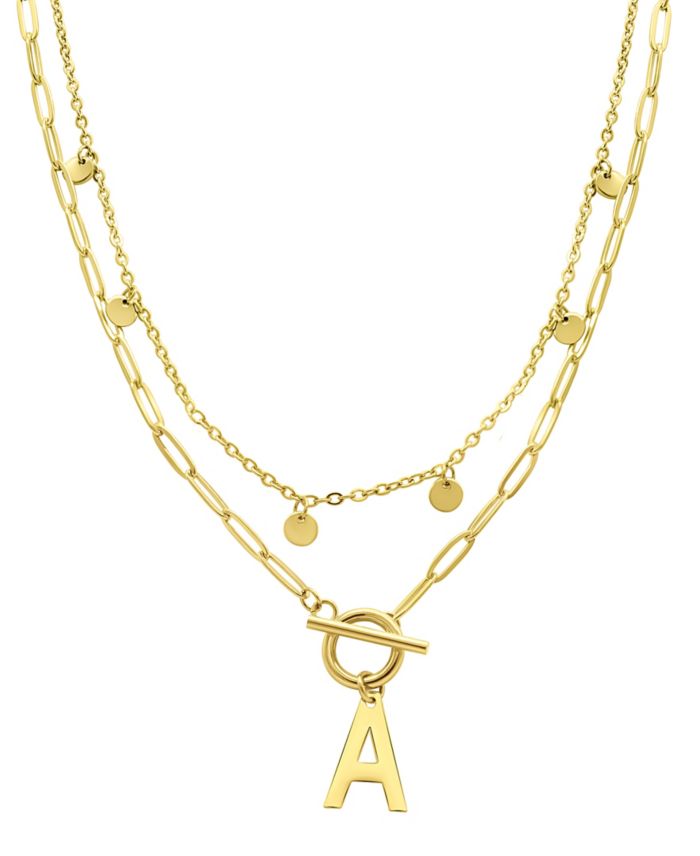 ADORNIA Tarnish Resistant 14K Gold-Plated Confetti and Paperclip Layered