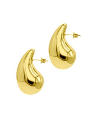 Tarnish Resistant 14K Gold-Plated Teardrop Sculptural Stud Earrings
