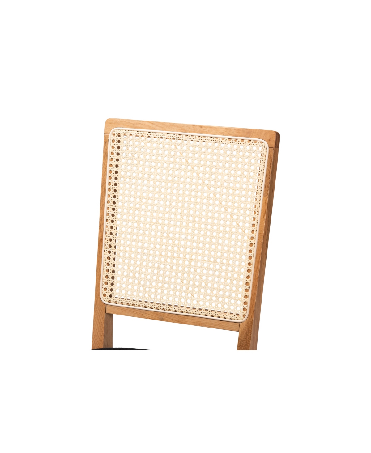 Baxton Studio Idris Finished 2pc Rattan Dining Chair Set In Black,oak Brown