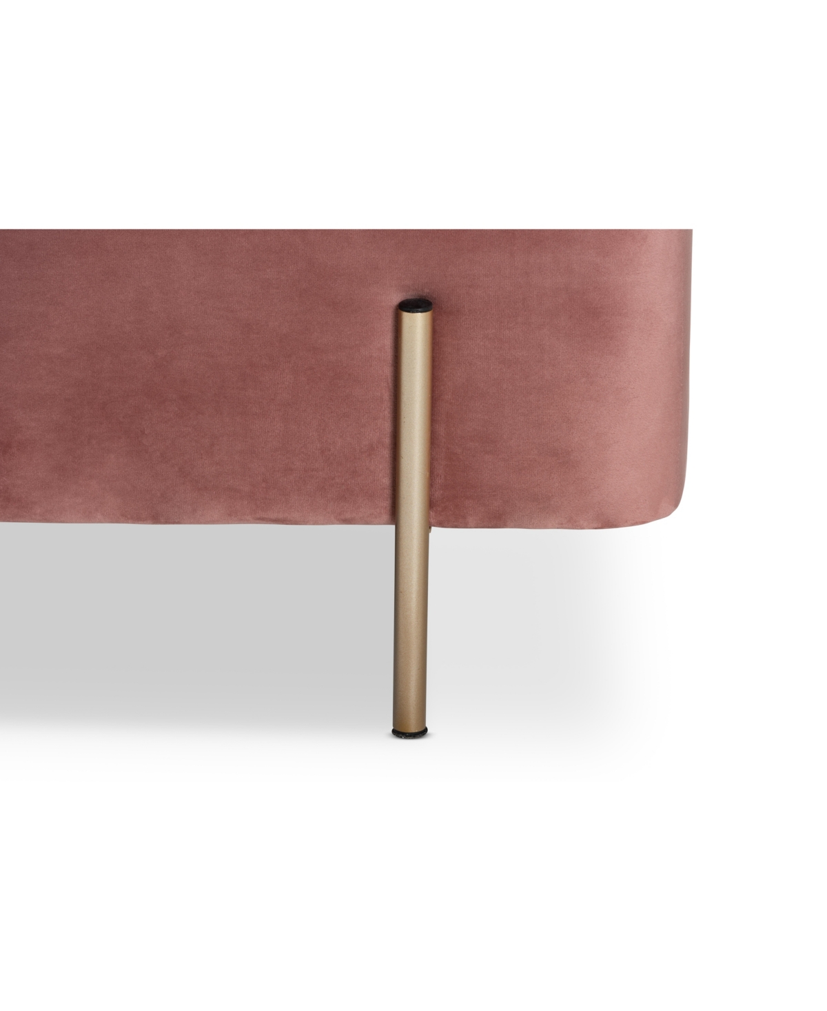 Baxton Studio Rockwell Contemporary Glam And Luxe Velvet Fabric Upholstered And Finished Metal Storage Bench In Blush Pink,gold