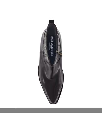 Men's White Label Leather Studded Cuban Heel Chelsea Boots