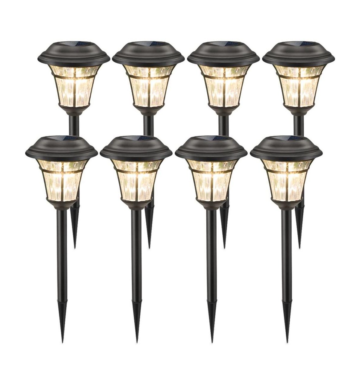 8 Pack Outdoor Solar Path Lights Waterproof - Warm white